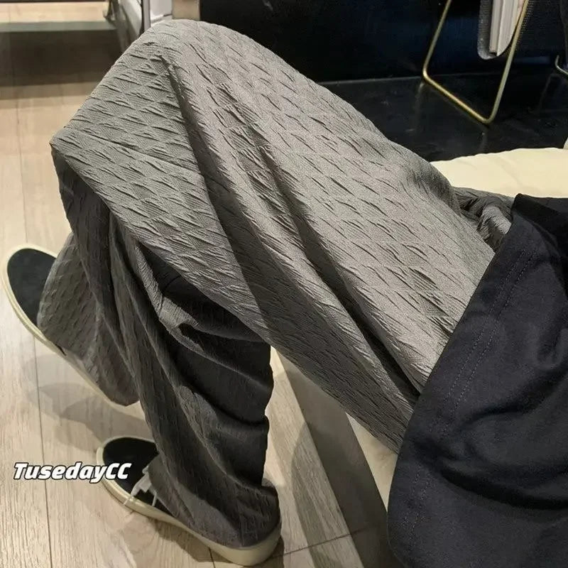 Jacquard Diamond Grid Pants