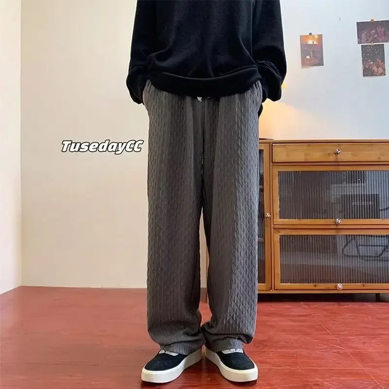 Jacquard Diamond Grid Pants
